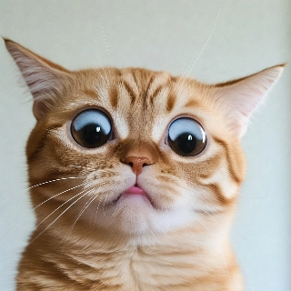 Confused Orange Tabby Cat Wide Eyes Meme Portrait