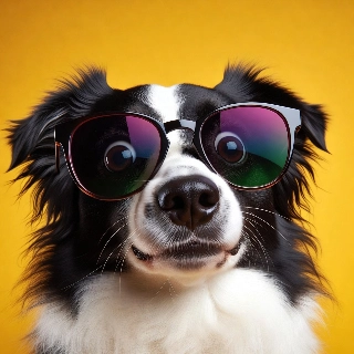 Cool Border Collie Dog in Sunglasses Meme