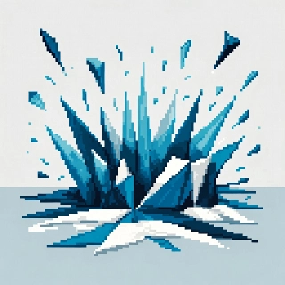 Crystal Clear Water Splash Geometric Pixel Art