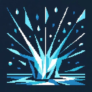 Crystal Clear Water Splash Geometric Pixel Art
