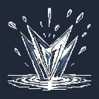Crystal Clear Water Splash Geometric Pixel Art