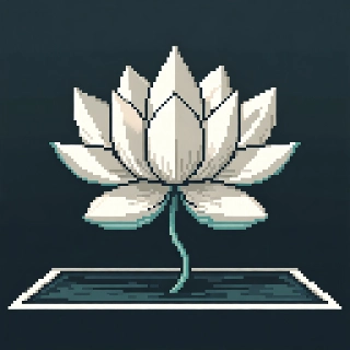 Minimalist Pixel Lotus Flower Zen Pond PFP