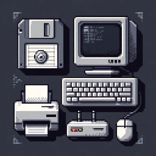 Retro Computer Icons Pixel Art Aesthetic