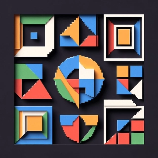 Layered Paper Cut Geometric Abstract Line Art