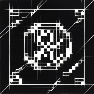 Minimalist Geometric Line Art Sketch