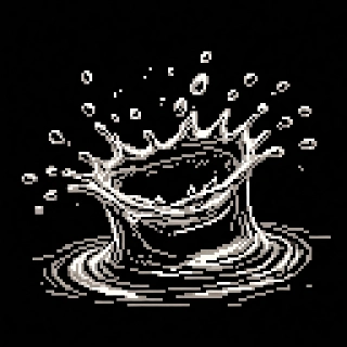 Crystal Clear Water Splash Pixel Art
