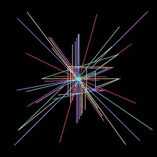 Glowing Neon Line Art Geometric Burst