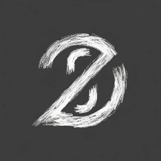 Minimalist Pencil Sketch Textured Number Two