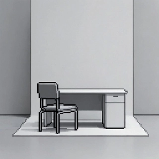 Minimalist Pixel Art Desk Chair Studio