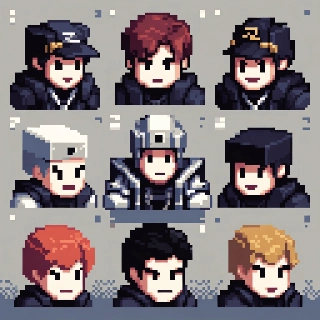 Low Poly 3D Retro PS1 8-Bit Character Grid