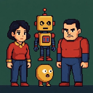 Split Pixel Heart 8-Bit Retro Szerelmesek