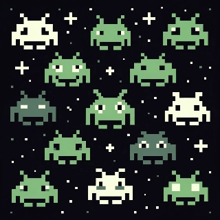 Retro Space Invaders Alien Pixel Art