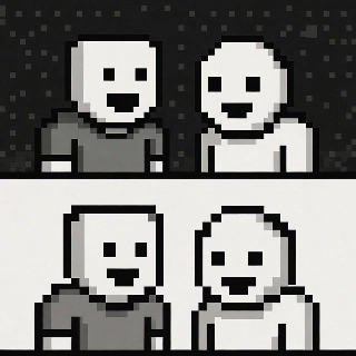 Smiling 8-Bit Pixel Art Character Meme