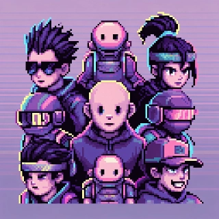 Vaporwave 8-Bit Crew Pixel Art Portrait