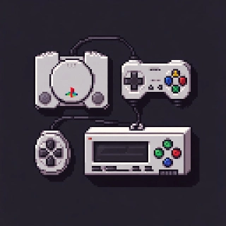 Low Poly 3D Retro PS1 Console Pixel Art