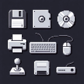 Retro Computer Icons Pixel Art Collection