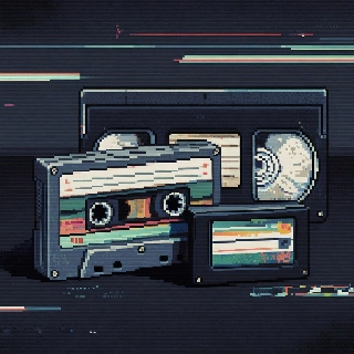 Retro VHS Glitch Tape Pixel Art Profile Picture