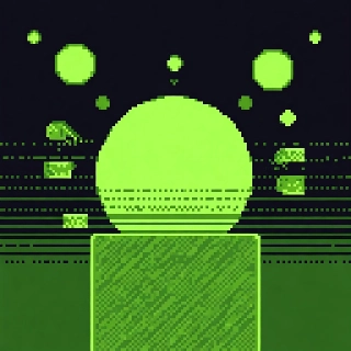Gameboy Green Vaporwave Pixel Moon PFP
