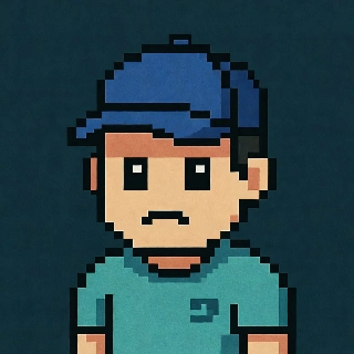 Sad Pixel Art Guy in Vaporwave Cap