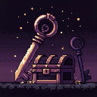 Dungeon Crawler Dark Pixel PFP Vaporwave Treasure Key Profile Picture ...