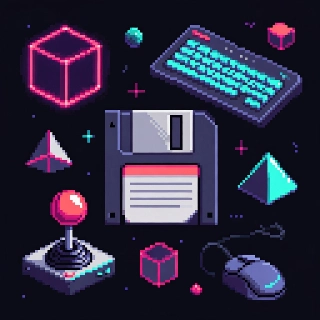 Bộ sưu tập biểu tượng máy tính phong cách Vaporwave Pixel Retro 95
