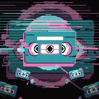Vaporwave VHS Glitch Tape Profile Picture