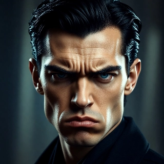 Angry Baby Funny Serious Look Hyperrealistic Man Portrait