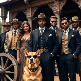 Cool Dog Sunglasses Western Crew Photorealistic PFP