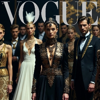 Elegant Vogue Fashion Icon Group Portrait
