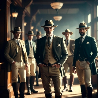 Old Money Polo Gentlemen in Elegant Fedora Style