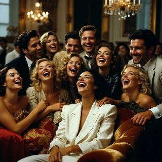 Radiant Laughter Group in Luxurious Golden Style