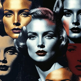 Andy Warhol Pop Art Glam Woman Portrait Collage