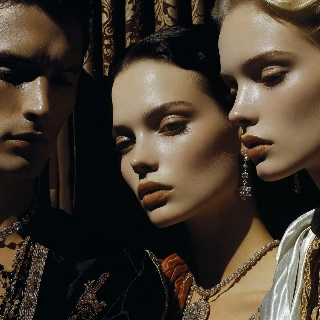 Arrogant Elite Trio Looking Down in Luxe Fashion