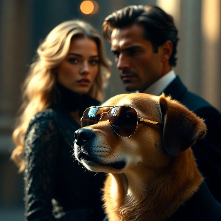 Cool Dog in Sunglasses Luxe Fashion Style