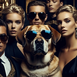 Cool Dog Sunglasses Luxe Fashion Portrait