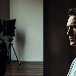 Minimalist Studio Portrait Thoughtful Professional Man