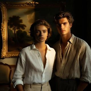 Old Money Polo Aesthetic Couple Portrait