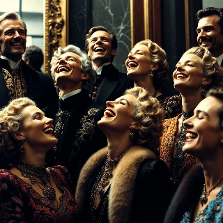 Radiant Laughter Pure Happiness Vintage Group Portrait