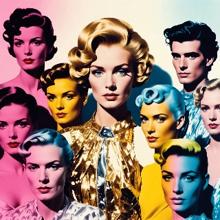 Vibrant Pop Art Faces in Warhol Style