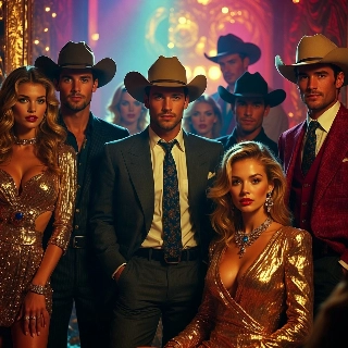 Y2K Retro Cowboy Fashion Group Portrait