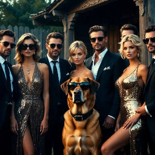 Cool Dog Sunglasses with Glamorous Crew