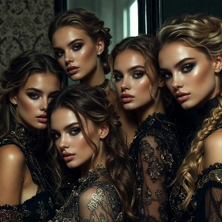 Elegant Brunette Women Quiet Luxury Fashion Portrait