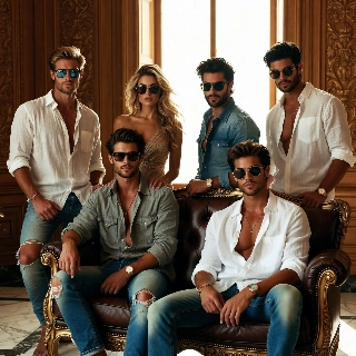 Elite Tech Billionaires Casual Group Portrait