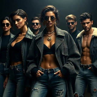 High-End Streetwear Hypebeast Group Portrait