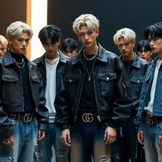 กลุ่มหนุ่ม K-Pop สไตล์ไฮป์บีสต์ โพสท่าสตรีทแวร์สุดหรู