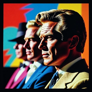 Pop Art Warhol Vibe Blonde Man Profile