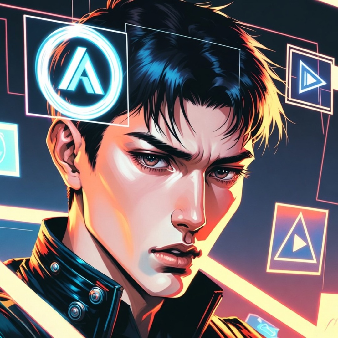 Virtual Reality World Floating Icons Cyberpunk PFP | GetPFPs