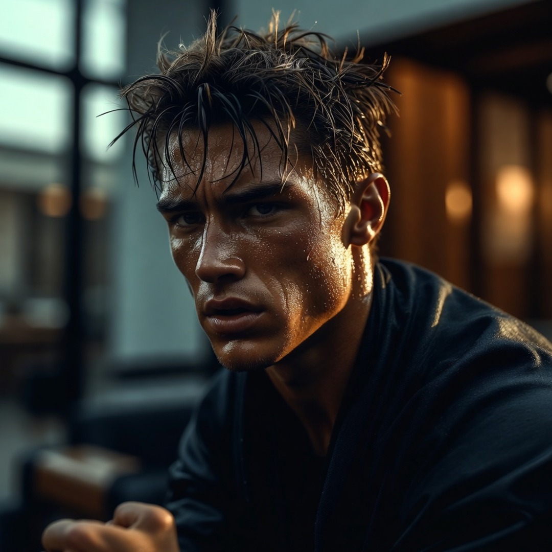 Sweaty Math Pfp Determined Athlete Sweat and Grit PFP for Cool Boys | GetPFPs