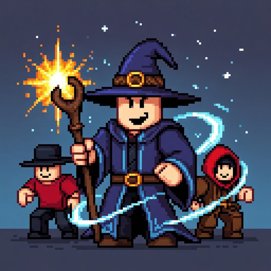 Wizard Casting Spell Magic Energy Roblox PFP Pixel Art | GetPFPs