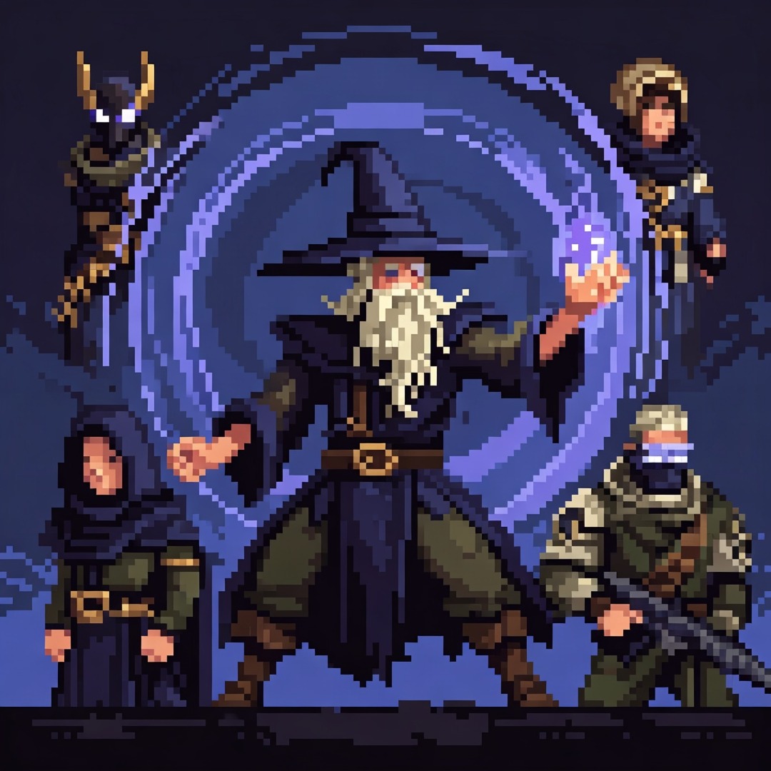 Wizard Casting Spell Magic Energy PFP Pixel Art | GetPFPs